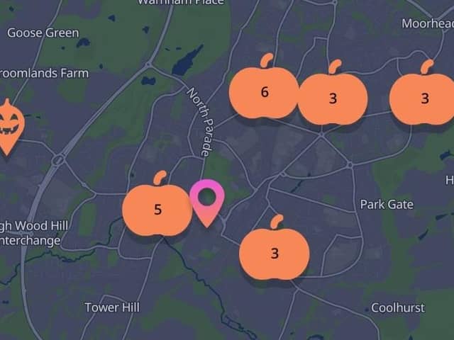 Trick or treat map, Horsham. Picture courtesy of trickortreatmap.com