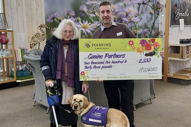 Haskins Garden Centre in Roundstone has raised more than £2,500 for Canine Partners in West Sussex – its 2022 Charity of the Year.