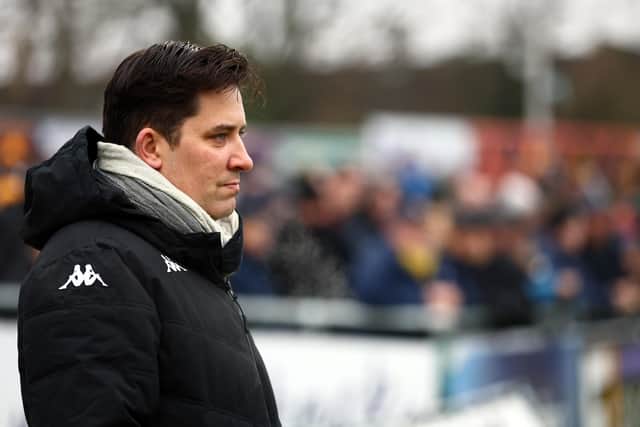 Horsham manager Dominic Di Paola has said that his side have shown ‘what they’re capable of’ during the team’s memorable FA Cup run this year as the Hornets bowed out of the competition with a 3-0 defeat to Sutton United. (Photo by Bryn Lennon/Getty Images)