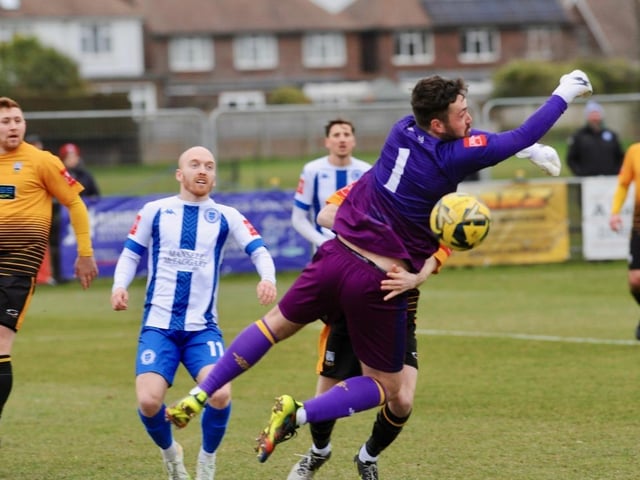 Action from Littlehampton Town's 3-2 Isthmian League win over Haywards Heath Town at The Sportsfield