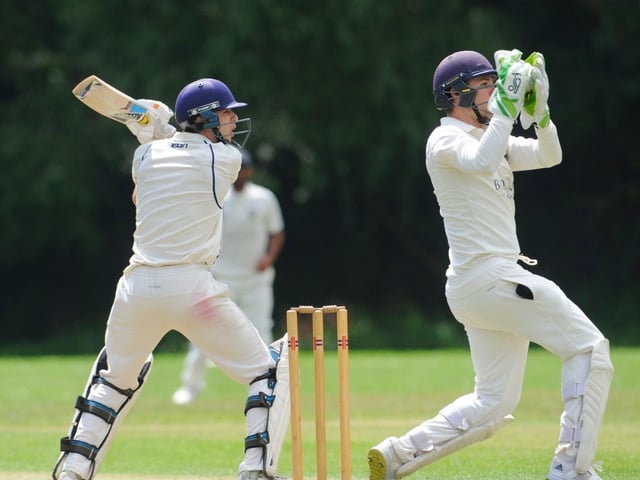 Action from Portslade CC v Bolney CC in Division 4 East of the Sussex Cricket League