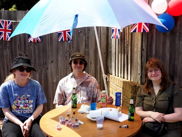 Jubilee celebrations at Our Lady of Ransom Church, Eastbourne. Organiser Jean Peterken said: "Crowns, pictures of HM the Queen, and painted Union Jack stones were made beforehand by children at St Thomas a Becket School, Eastbourne, for display at the party, when a Mass of thanksgiving for HM the Queen was followed by lunch, fun and games, a sing-along, and a toast to Her Majesty! The event raised more than £900 for the diocese Ukraine Aid Appeal."