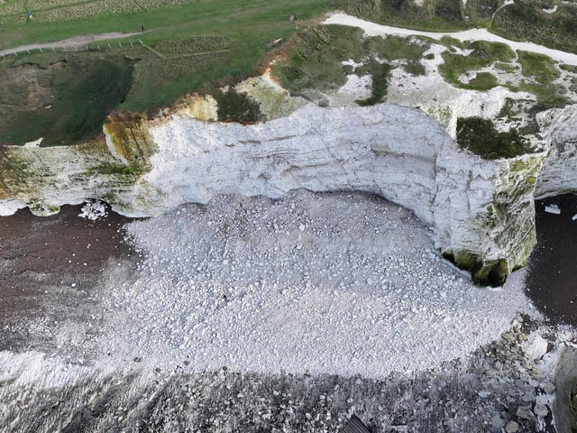 There have been reports of a large cliff fall at Seaford Head