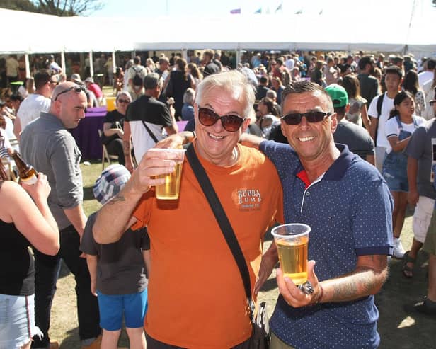 Worthing Food and Drink Festival in 2019, with Phil Gilbert, left, and Clive Cobb