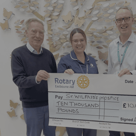 From left: Martin Wellings, Event Organiser; Danielle Curtis, Community Nurse Specialist; Colin Twomey CEO; James Hookway, President of the Rotary Club of Eastbourne AM. Photo: contributed