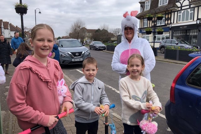 This is the fourth year that East Preston’s youngest residents have walked the half mile stretch searching for their favourite woolly chick or bunny to take home but this year there was an extra surprise, as the Easter Bunny turned up