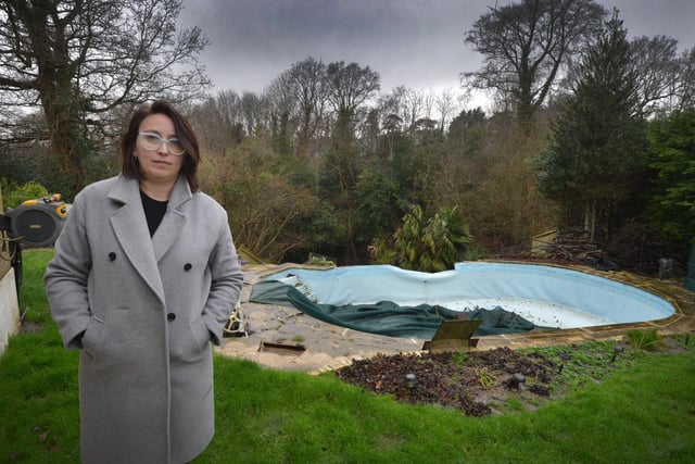 Landslip at Old Roar Gill: Ralitsa Hiteva and her family have been forced out of their home due to the landslip behind their property at 24 Foxcote.