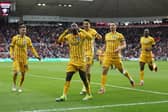Gambian winger Yankuba Minteh scored the winner for Brighton at Sunderland. (Photo by George Wood/Getty Images)