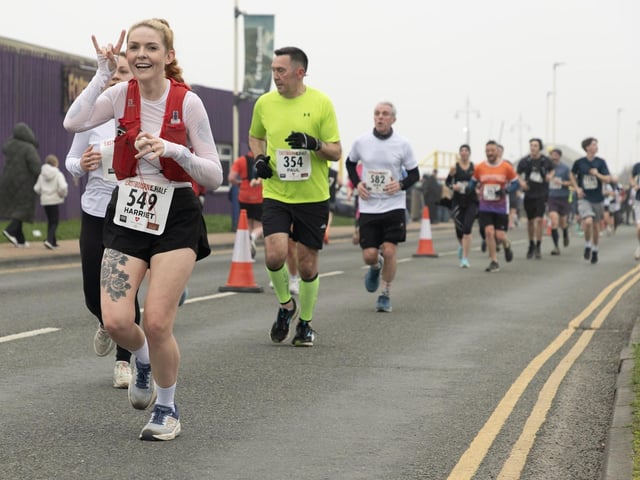 Medals, top 3s, sponsors and a variety from the course of this year's Eastbourne Half Marathon