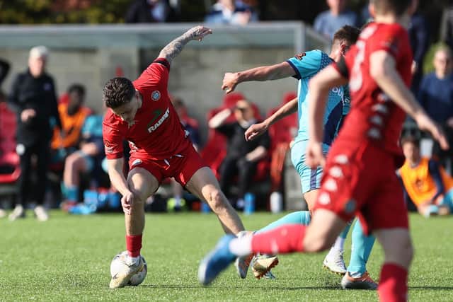 Worthing in action against Braintree on Saturday - but the end of the Reds' season has turned into a congested one | Picture: Mike Gunn