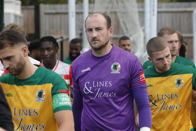 Mitch Beeney (centre) has moved to National League South outfit Concord Rangers in a deal that will see him double his money, according to Hornets manager Dominic Di Paola. Picture by John Lines