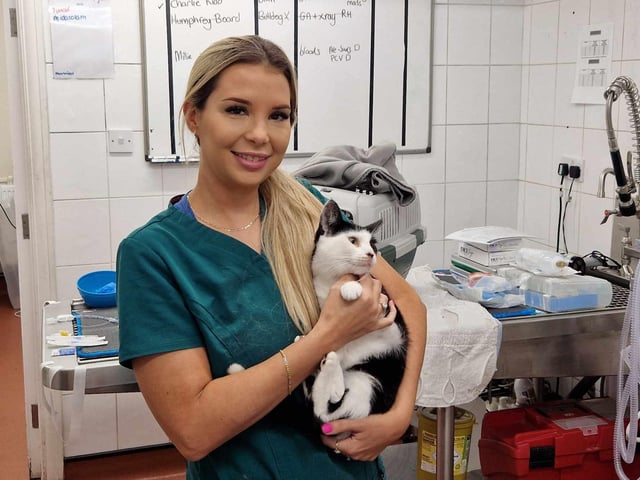 Leigh Sayer with Milly the cat