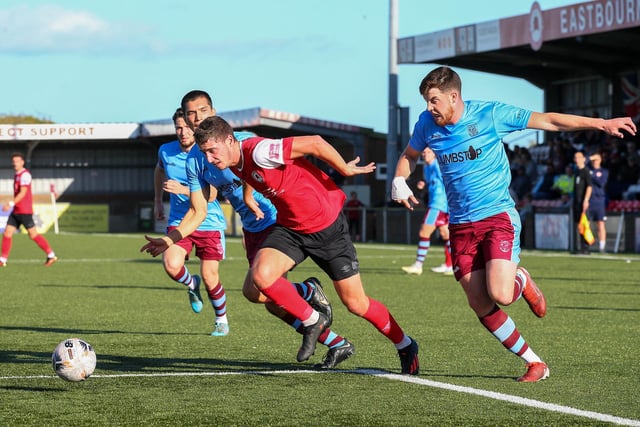 Action from Eastbourne Borough v Weymouth in the National League South:Eastbourne Borough v Weymouth