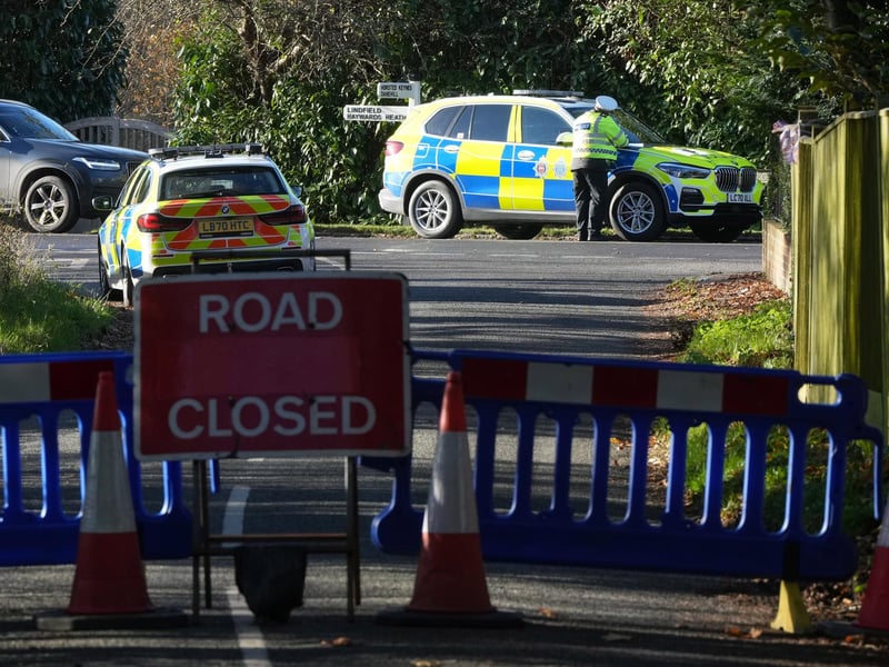 Police on the B2028 near Lindfield on Friday, November