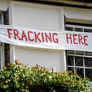 Anti fracking banner in Balcombe