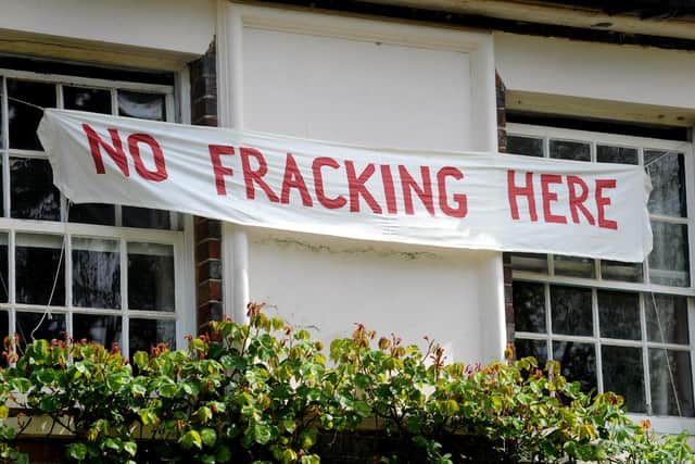 Anti fracking banner in Balcombe