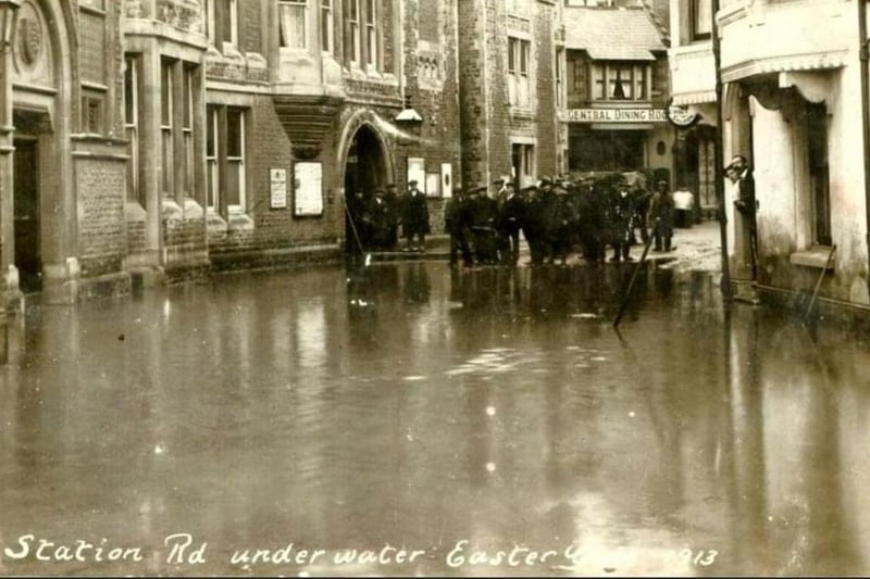 Station Road under water