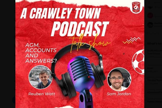 Reuben Watt and Sam Jordan have started a new Crawley Town podcast. Picture: submitted