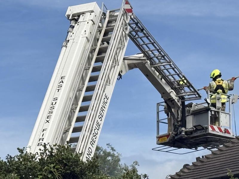 A fire engine at Gander Hill in Haywards Heath. Photo: Sussex News and Pictures