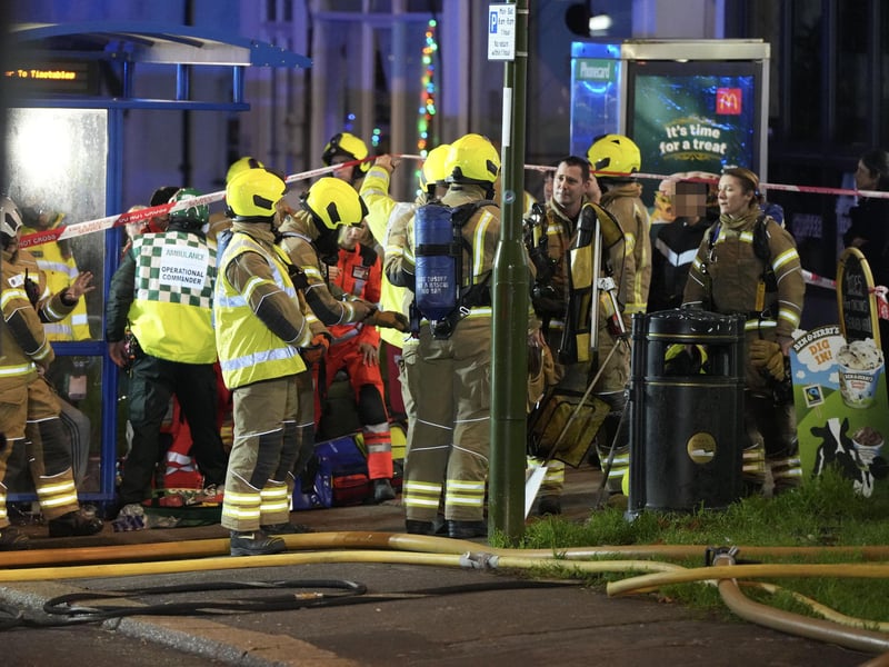 A person was taken to hospital after a Chinese takeaway restaurant caught fire in West Sussex.