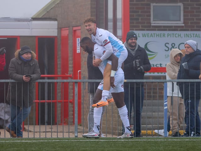 Eastbourne Borough take on Taunton Town in the fog - before the match was abandoned