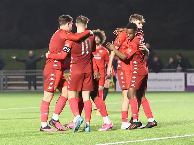 Action from Worthing FC's 6-2 Sussex Senior Cup win over Crowborough Athletic at Woodside Road