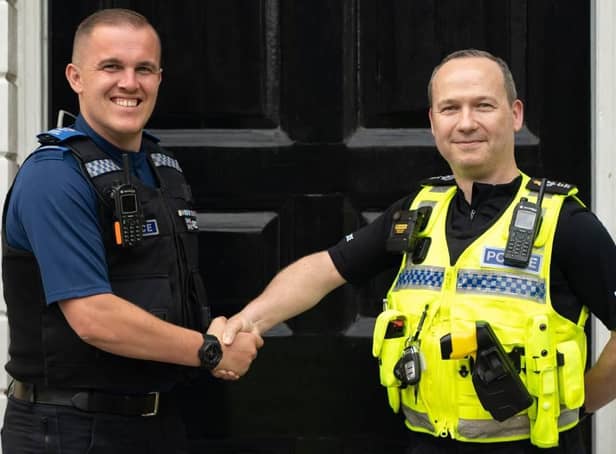 Mark Ridley and PC Steve Taylor (photo by Sussex Police)