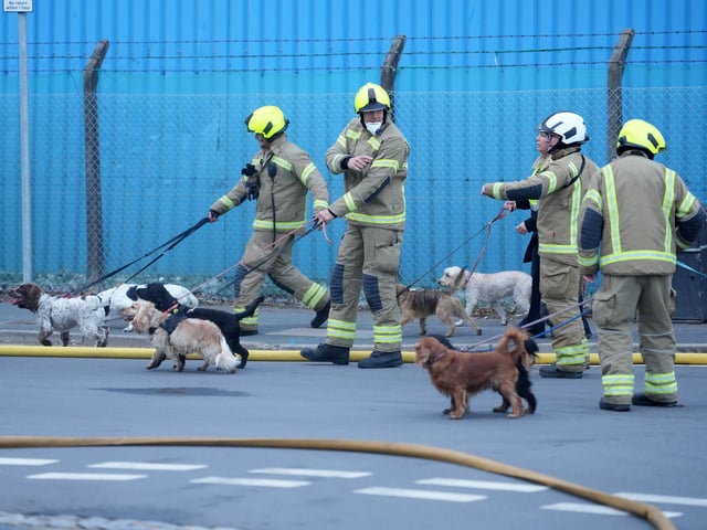The firefighters at the scene of the fire. Picture: Eddie Mitchell
