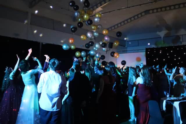 The balloon drop at the Felpham Community College Prom