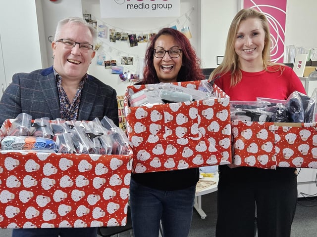 The fundraising event for Hope and Aid Direct took place at Rose Media Group in Highland House, Burgess Hill, on Tuesday, December 17