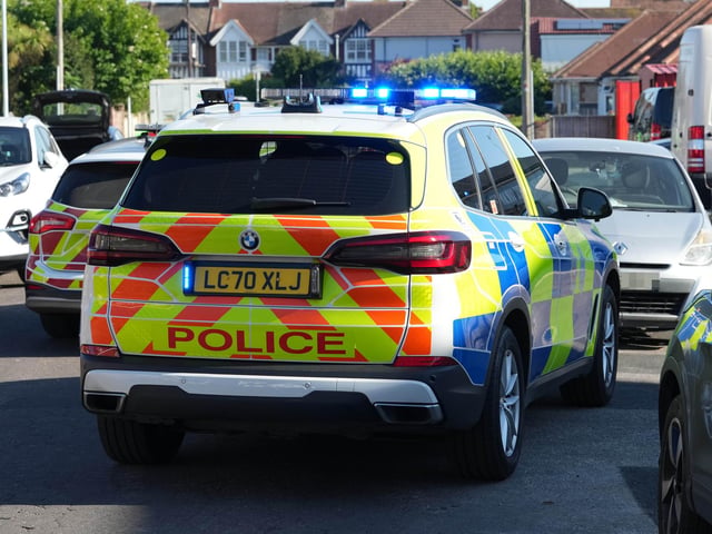 A man has been arrested on suspicion of multiple offences after police received reports of a ‘woman being threatened’ in Worthing
