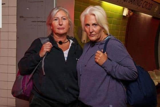Annida Boiling, 55, from Lancing, and Cathy Vandepeer, 56, from Worthing, made up one of six teams on this year’s series of Hunted. The Channel 4 series turns ordinary people into wanted fugitives, who have to evade capture from a team of elite Hunters. Photo: Channel 4