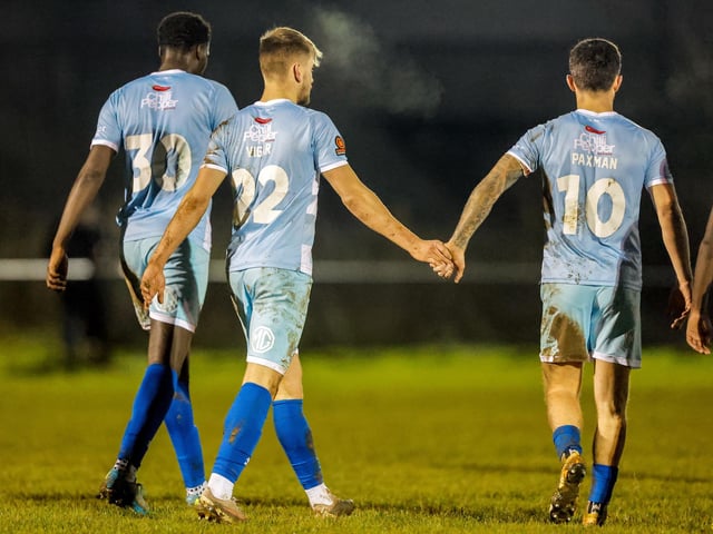 Action from Eastbourne Borough's 2-1 win at Wick in the Sussex Senior Cup