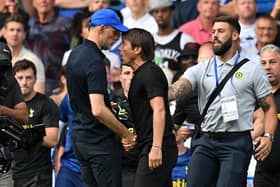 Chelsea head coach Thomas Thomas Tuchel and Tottenham boss Antonio Conte clash after the whistle of the premier League encounter at Stamford Bridge