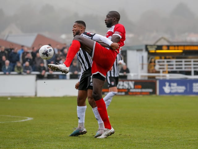 Action from Eastbourne Borough's visit to Bath City in National League South