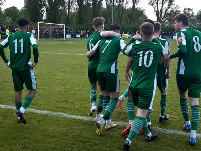 Chichester's players after their first-minute opener | Picture: Steve Bone