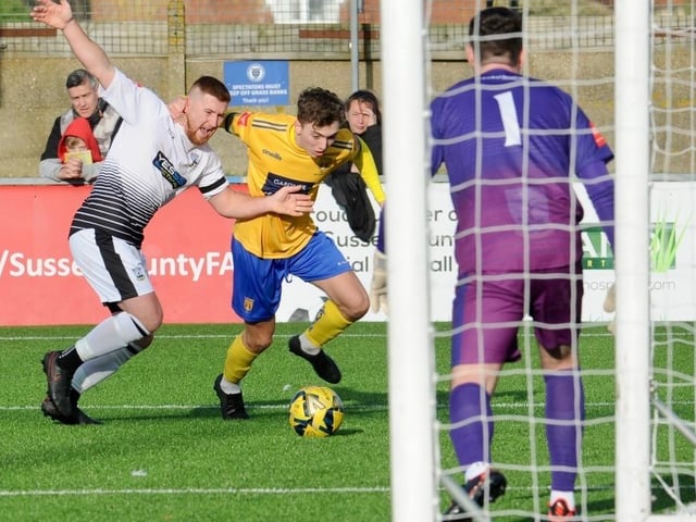 Action, celebration and crowd pictures from Lancing v Littlehampton Town at Culver Road