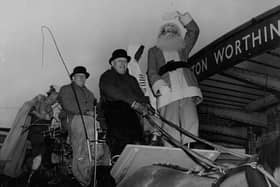 Father Christmas arriving in Eastbourne in 1951. Photo contributed by Eastbourne Local History Society.