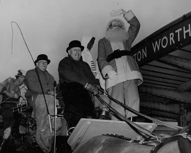 Father Christmas arriving in Eastbourne in 1951. Photo contributed by Eastbourne Local History Society.