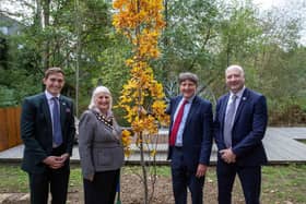 To honour Vent-Axia's 90th anniversary, a Fastigiate Oak was planted by the Vice Lord-Lieutenant of West Sussex, John Barclay, DL. From left: Joe Brawn, product and marketing director at Vent-Axia; the Mayor of Crawley, Councillor Marion Ayling; the Vice Lord-Lieutenant of West Sussex, John Barclay, DL; and Graham Sanders, managing director at Vent-Axia