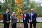 To honour Vent-Axia's 90th anniversary, a Fastigiate Oak was planted by the Vice Lord-Lieutenant of West Sussex, John Barclay, DL. From left: Joe Brawn, product and marketing director at Vent-Axia; the Mayor of Crawley, Councillor Marion Ayling; the Vice Lord-Lieutenant of West Sussex, John Barclay, DL; and Graham Sanders, managing director at Vent-Axia