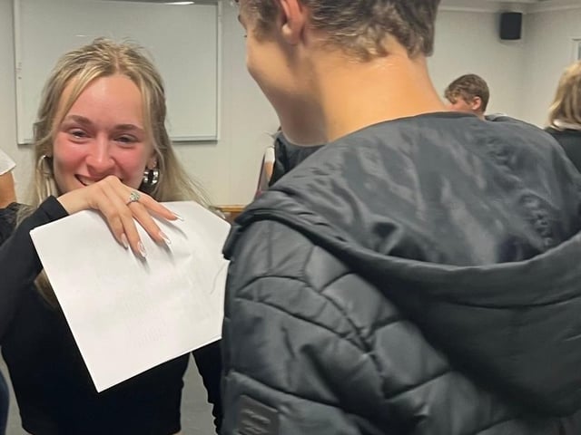 Claverham students collected their results today