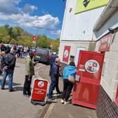 Crawley Town season ticket holders and CTSA members queue for tickets on Tuesday | Picture: Mark Dunford