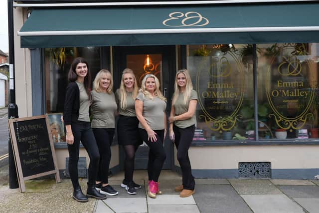 The staff at Emma O'Malley Hair and Beauty Salon. Located on West Street, Midhurst.