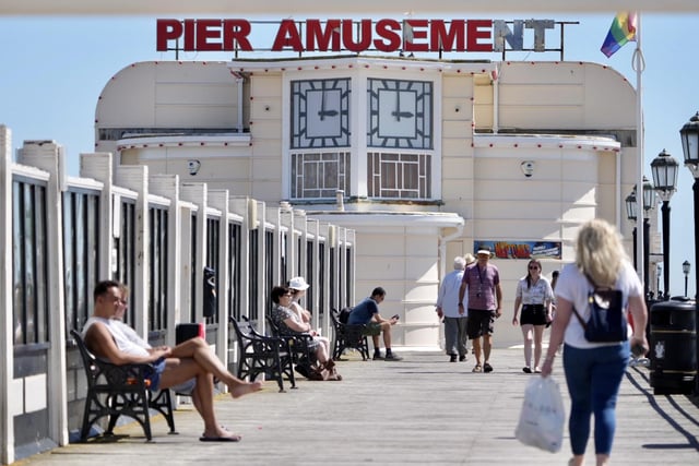 There were still benches free on Worthing Pier