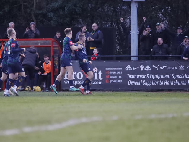 Horsham FC in action at Hornchurch in the Isthmian premier division