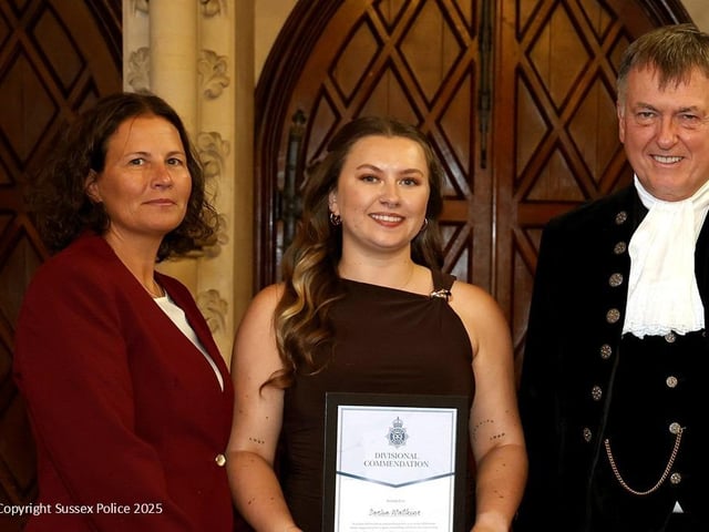 Among those who received a Divisional Commendation was Investigator Sasha Watkins (centre), who joined the force working for the Response Investigation Team in January 2023 before moving to CID after passing the National Investigators Exam. She was commended for her exceptional commitment to supporting victims of domestic abuse, demonstrating compassion, professionalism and dedication to her role