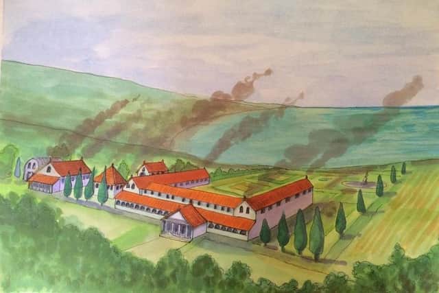 Artists's impression of the Eastbourne Roman villa