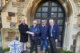 Christian Burton, Reg Wood [Hastings Winkle Club] Rev.Phipps and Ken Bentall: Church Treasurer.