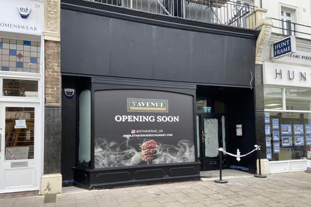 5th Avenue Restaurant and Bar in Eastbourne town centre
